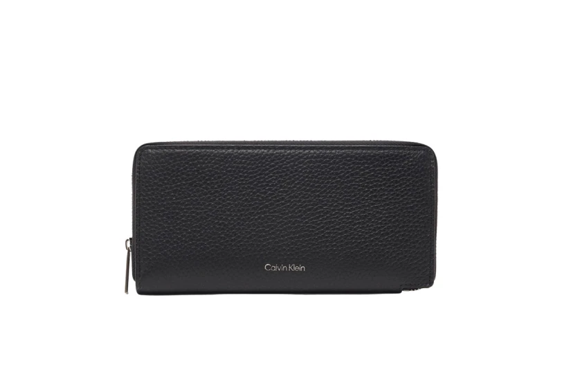Calvin Klein Foil Embossed Long Zip Γυναικείο Πορτοφόλι Μαύρο