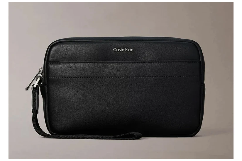 Calvin Klein Raised Logo Pouch Ανδρικό Τσαντάκι Χειρός Μαύρο