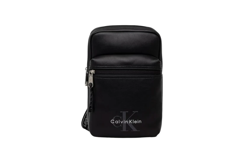 Calvin Klein Bold Logo Webbing Ανδρικό Τσαντάκι Χιαστί - Ώμου Μαύρο