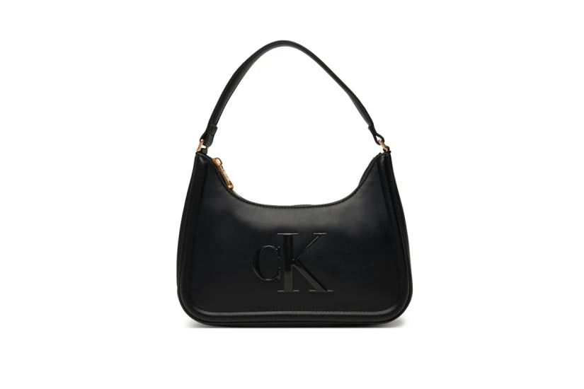 Calvin Klein Embossed Monogram Logo Γυναικεία Τσάντα Ώμου - Χειρός Μαύρη