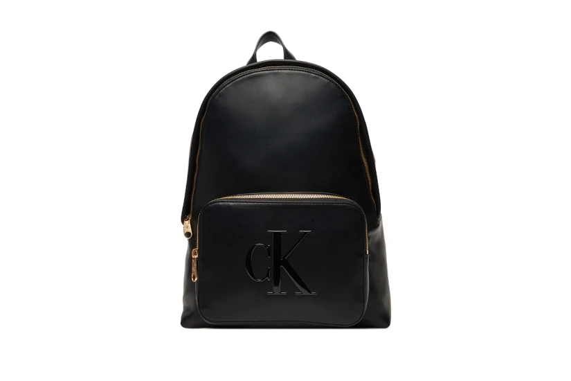 Calvin Klein Embossed Monogram Logo Γυναικεία Τσάντα Πλάτης Μαύρη
