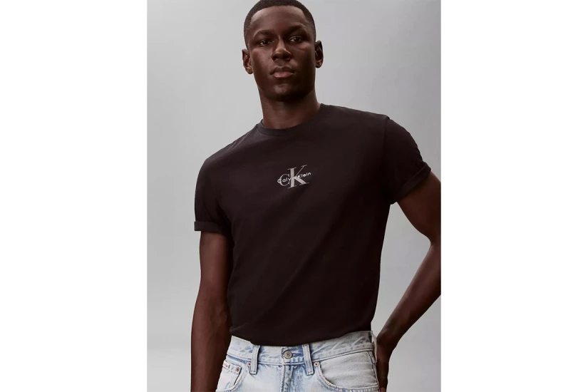Calvin Klein Monogram Logo Ανδρικό Κοντομάνικο T-Shirt Μαύρο