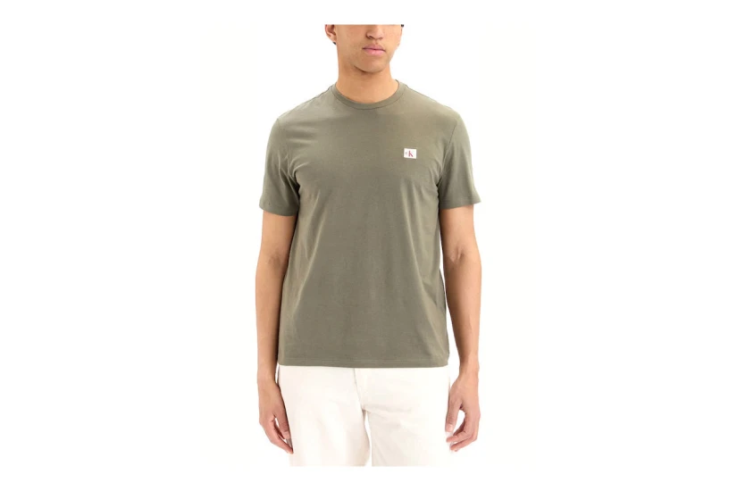 Calvin Klein Cotton Badge Ανδρικό Κοντομάνικο T-Shirt Χακί