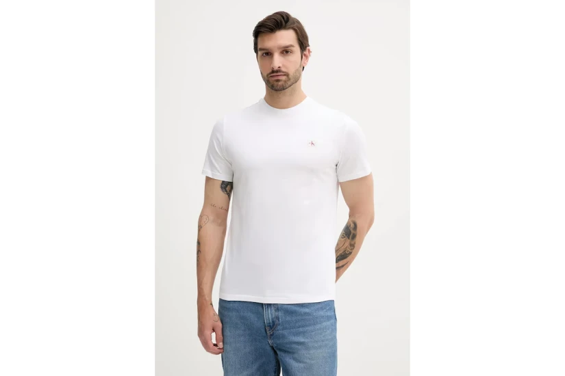 Calvin Klein Cotton Badge Ανδρικό Κοντομάνικο T-Shirt Λευκό