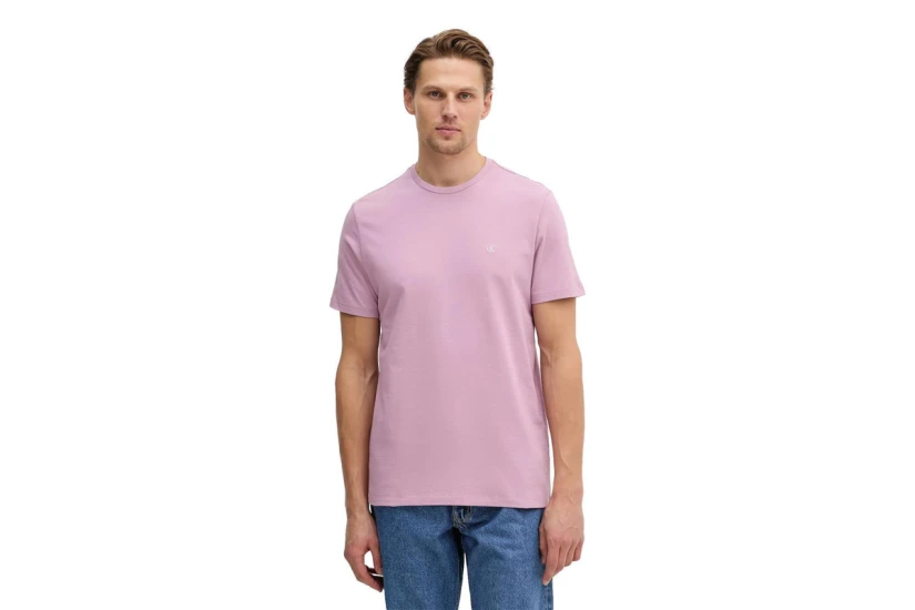 Calvin Klein Monogram Logo Ανδρικό Κοντομάνικο T-Shirt Λιλά