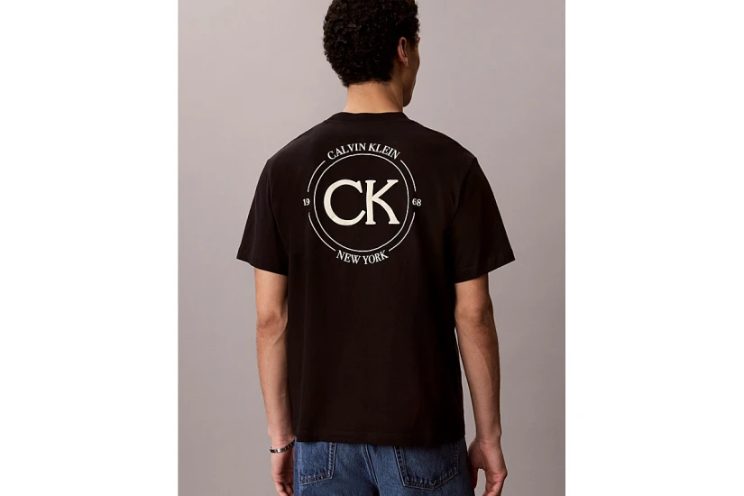 Calvin Klein Embroidered Logo Ανδρικό Κοντομάνικο T-Shirt Μαύρο
