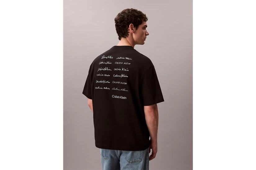 Calvin Klein Relaxed Script Logo Ανδρικό Κοντομάνικο T-Shirt Μαύρο