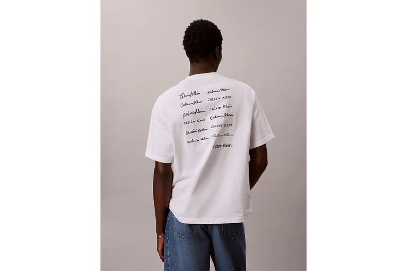 Calvin Klein Relaxed Script Logo Ανδρικό Κοντομάνικο T-Shirt Λευκό