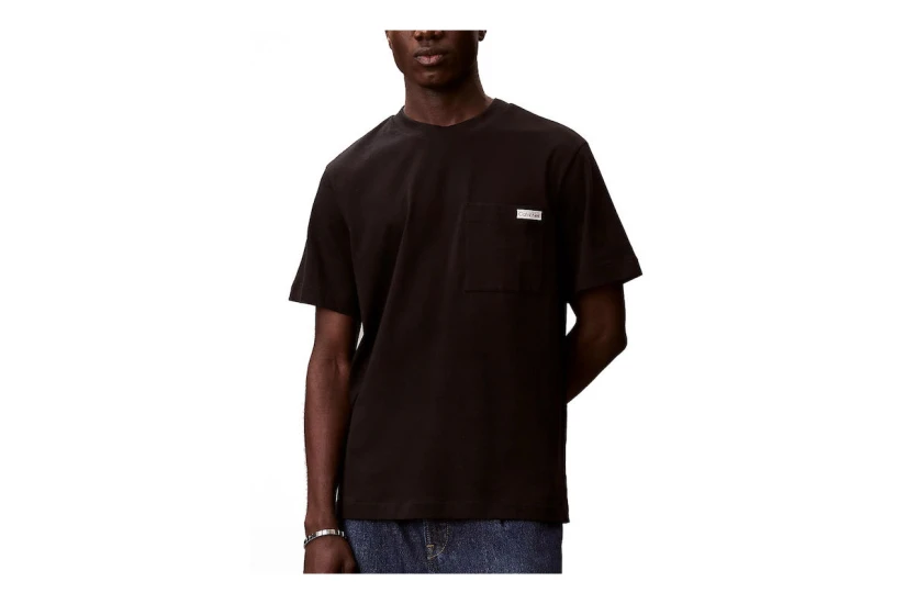 Calvin Klein Chest Pocket Badge Ανδρικό Κοντομάνικο T-Shirt Μαύρο