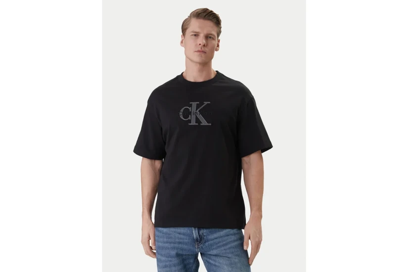 Calvin Klein Relaxed Logo Applique Ανδρικό Κοντομάνικο T-Shirt Μαύρο