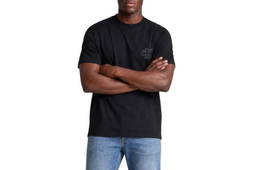 Calvin Klein Relaxed Embossed Logo Ανδρικό Κοντομάνικο T-Shirt Μαύρο