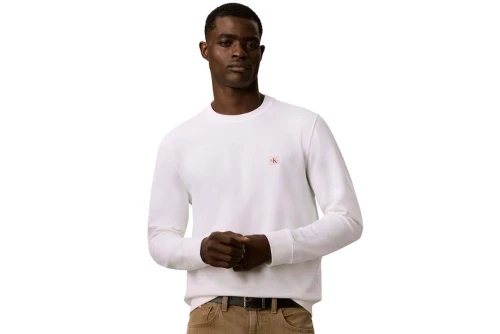 Calvin Klein Cotton Terry Badge Μπλούζα Με Λαιμόκοψη Ανδρική (LV04RG268G YAF)