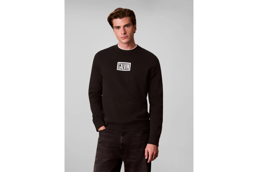 Calvin Klein Cotton Terry Logo Μπλούζα Με Λαιμόκοψη Ανδρική (LV04RH248G UB1)