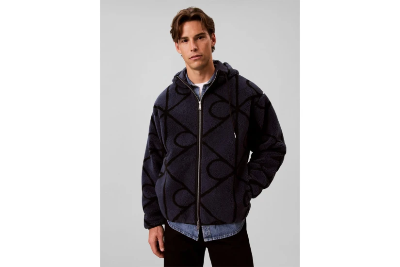 Calvin Klein Emblem Fleece Ζακέτα Sherpa Ανδρική (LV04RH251G CCI)