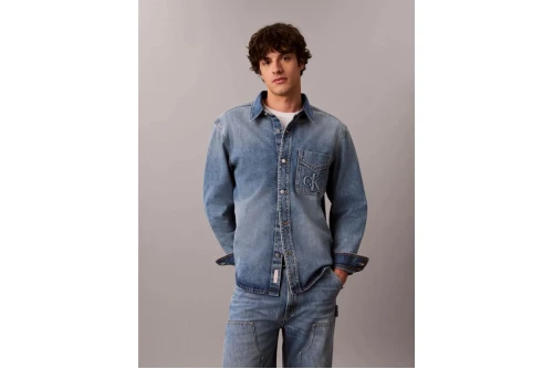 Calvin Klein Embossed Denim Πουκάμισο Μακρυμάνικο Ανδρικό (LV04RH783G 8WY)