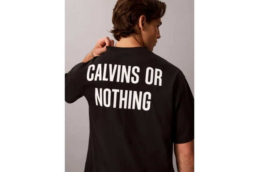 Calvin Klein Relaxed Calvins Or Nothing Graphic Ανδρικό Κοντομάνικο T-Shirt Μαύρο