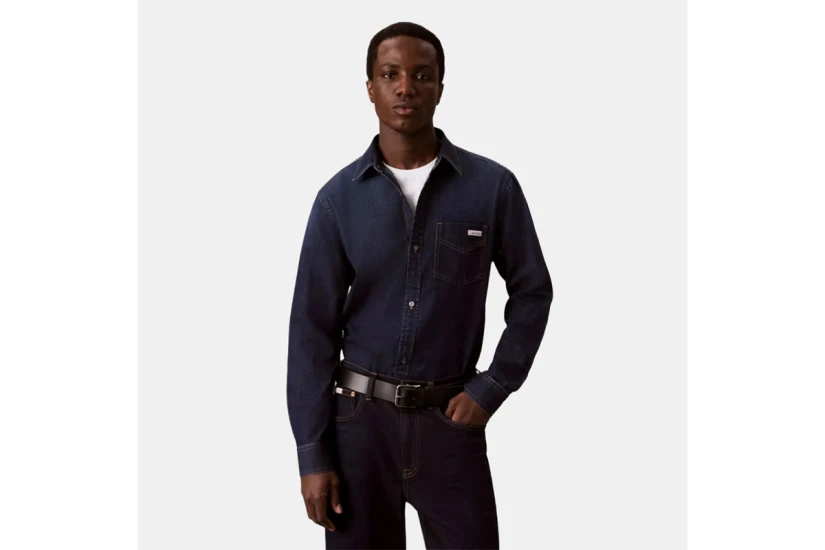 Calvin Klein Classic Fit Τζιν Πουκάμισο Μακρυμάνικο Ανδρικό (LV04RH912G CXF)
