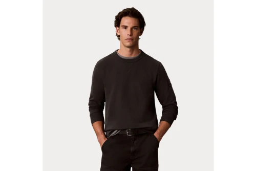 Calvin Klein Monologo Badge Terry Μπλούζα Με Λαιμόκοψη Ανδρική (LV04RJ200G 8MN)