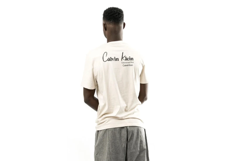 Calvin Klein Ανδρικό Κοντομάνικο T-Shirt Μπεζ