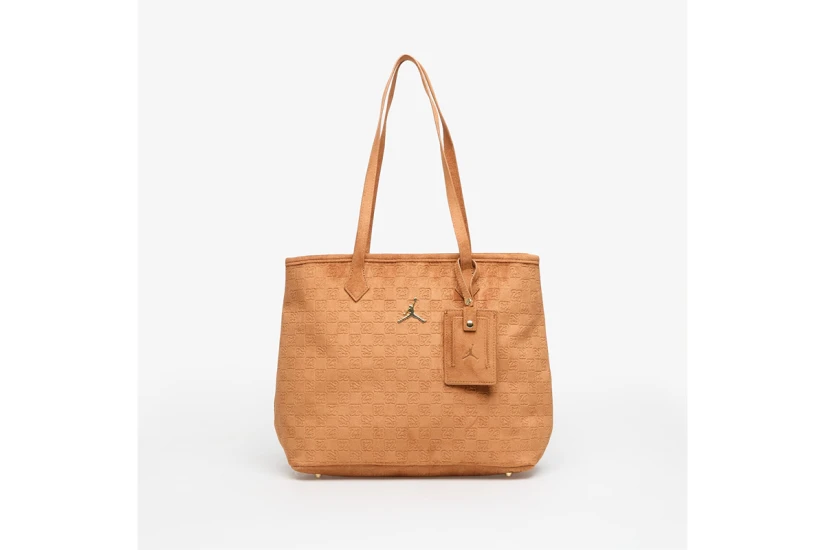 Jordan Suede Monogram Γυναικεία Τσάντα Tote Κάμελ