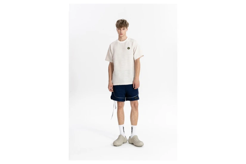 Mwm Pleated Texture Unisex Κοντομάνικο T-Shirt Εκρού