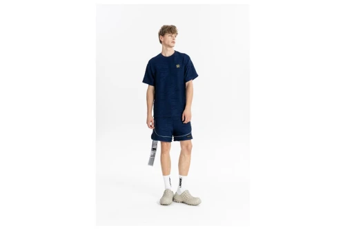 Mwm Pleated Texture Regular Fit T-Shirt (MW092020406 NAVY)