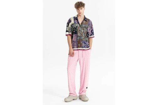 Mwm Oversized Silk Bandana Πουκάμισο Κοντομάνικο (MW092080393 BLUE)