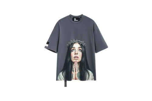 Mwm Faces Print Oversize T-Shirt (MW093020795 GREY)