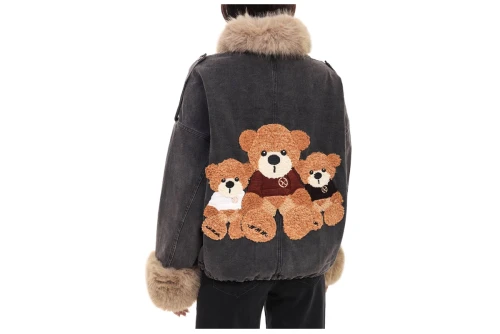 Mwm Teddy Fur Μπουφάν Τζιν Γυναικείο (MW094070824 BLACK)