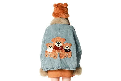Mwm Teddy Fur Μπουφάν Τζιν Γυναικείο (MW094070824 DEMIN)