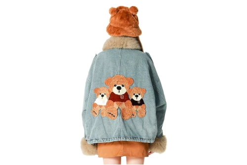 Mwm Teddy Fur Μπουφάν Τζιν Γυναικείο (MW094070824 DEMIN)