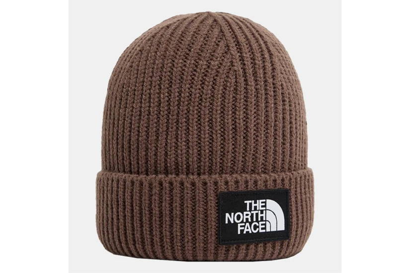 The North Face Logo Box Cuffed Χειμερινό Σκουφάκι Καφέ