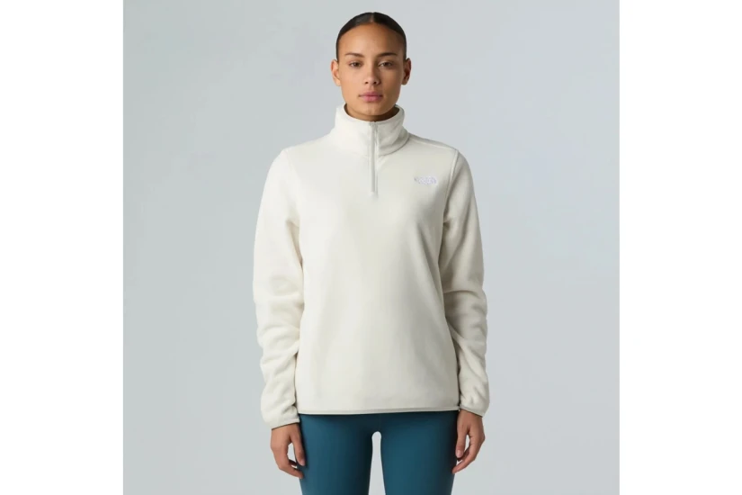 The North Face Glacier Fleece Γυναικεία Μπλούζα με Φερμουάρ Εκρού