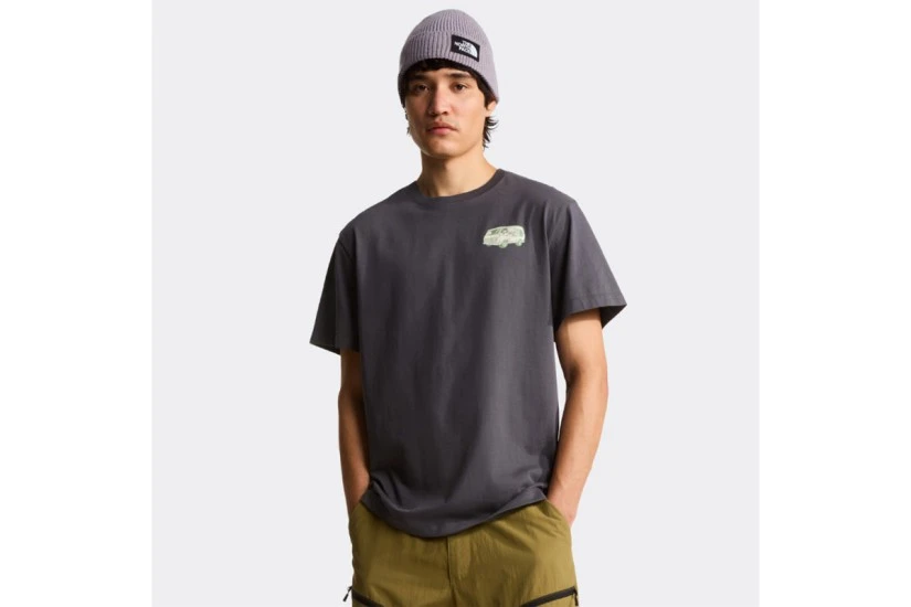 The North Face Van Life Relaxed Graphic Ανδρικό Κοντομάνικο T-Shirt Γκρι Σκούρο, Μπεζ, Λαδί