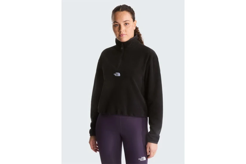 The North Face Glacier Novelty Logo Γυναικεία Μακρυμάνικη Μπλούζα με Φερμουάρ Μαύρη