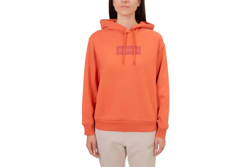 Napapijri B-Box Logo Γυναικείο Φούτερ Με Κουκούλα Κοραλλί