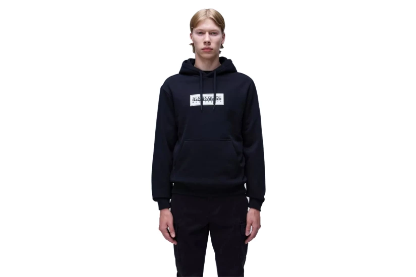 Napapijri B-Box Logo Ανδρικό Φούτερ με Κουκούλα Μαύρο
