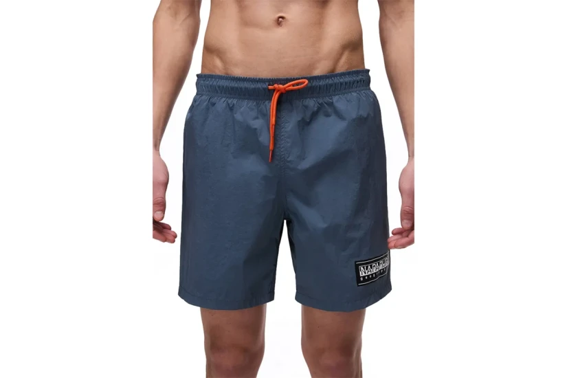 Napapijri V-Box Logo Ανδρικό Μαγιό Βερμούδα Γκρι Σκούρο