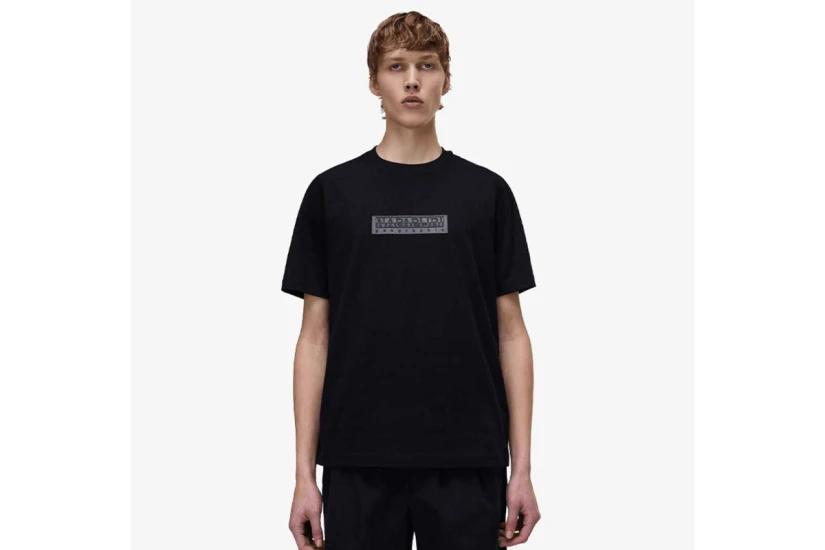 Napapijri Box Logo Ανδρικό Κοντομάνικο T-Shirt Μαύρο