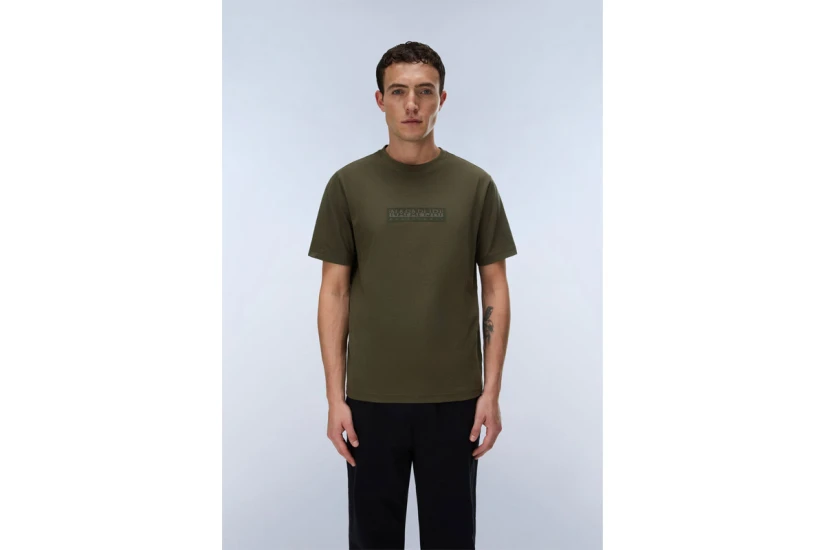 Napapijri S-Box Logo 1 Ανδρικό Κοντομάνικο T-Shirt Χακί