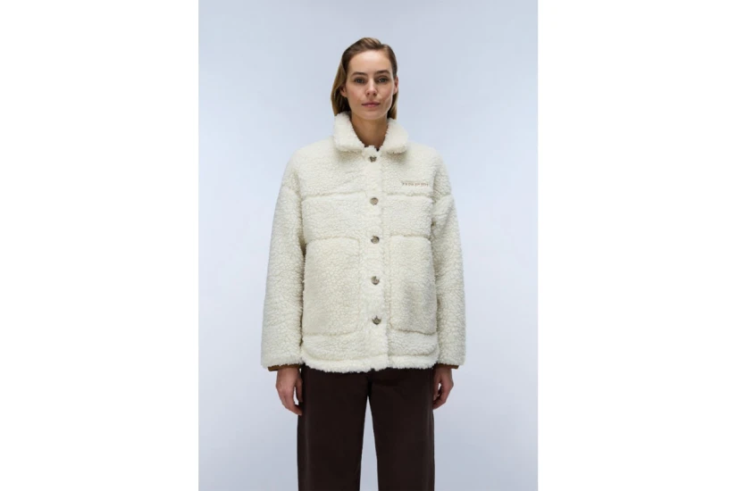 Napapijri T-Sama Fleece Γυναικείο Μπουφάν Εκρού