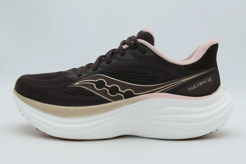 Saucony Triumph 24 Γυναικεία Αθλητικά Παπούτσια για Τρέξιμο Καφέ, Μπεζ, Λευκά, Ροζ