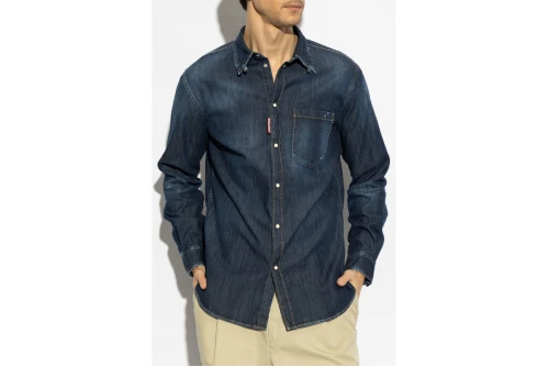 Dsquared2 Dark Wash Tab Shirt Πουκάμισο Μακρυμάνικο Ανδρικό (S71DM0772 S30341 470)