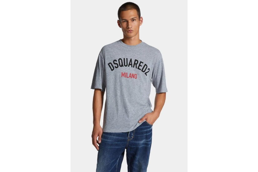 Dsquared2 Milano Ανδρικό Κοντομάνικο T-Shirt Γκρι