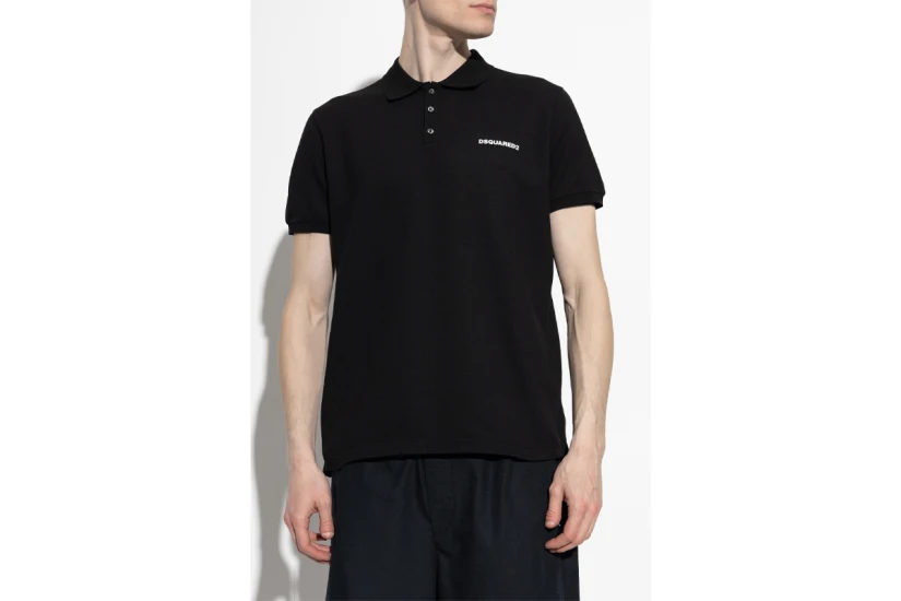 Dsquared2 Tennis Fit Ανδρικό Κοντομάνικο Polo T-Shirt Μαύρο