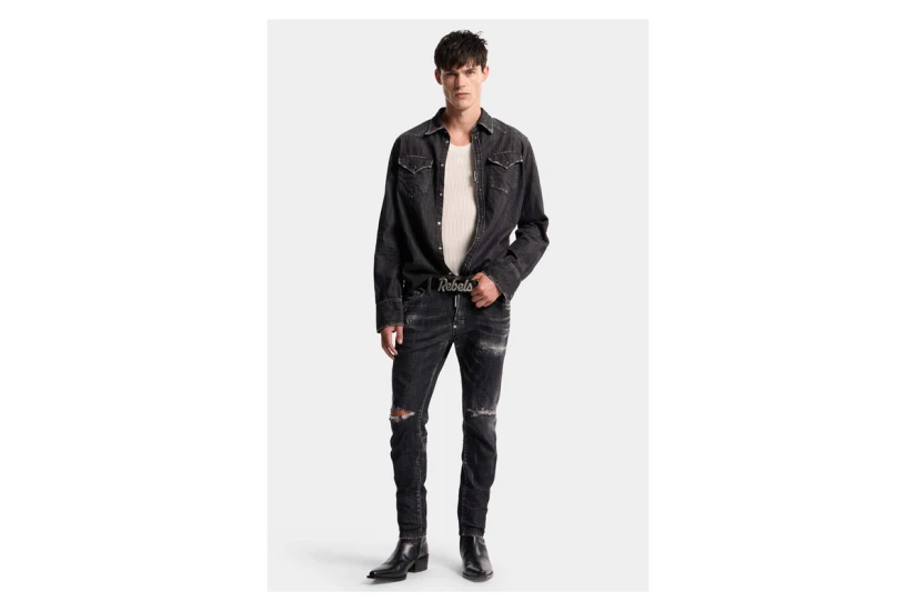 Dsquared2 Wash Skater Ανδρικό Παντελόνι Τζιν Μαύρο