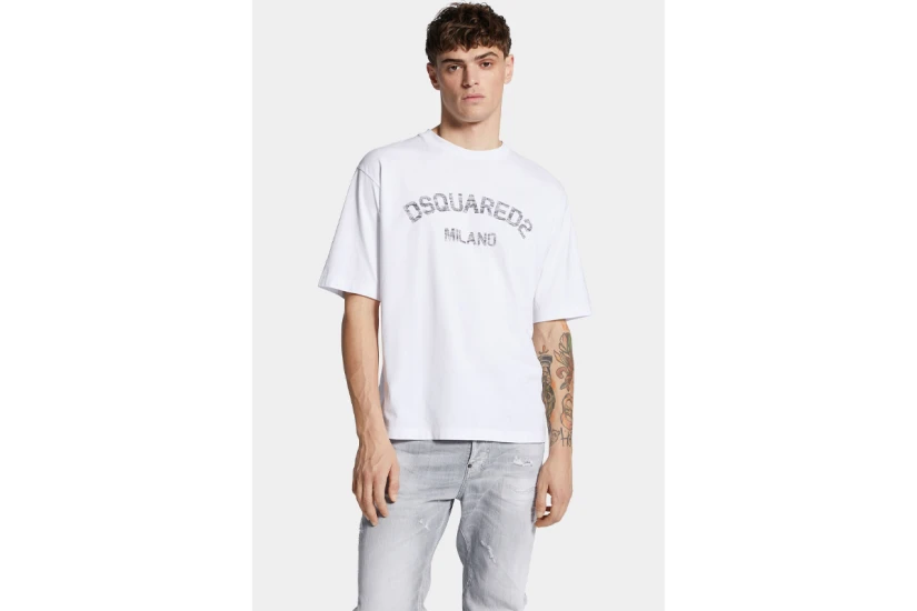 Dsquared2 Faded Milano Ανδρικό Κοντομάνικο T-Shirt Λευκό