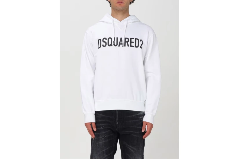 Dsquared2 Cool Fit Ανδρικό Φούτερ με Κουκούλα Λευκό