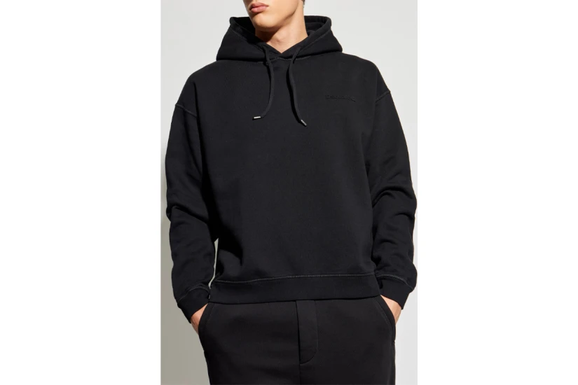 Dsquared2 Relax Fit Ανδρική Μακρυμάνικη Μπλούζα με Κουκούλα Μαύρη