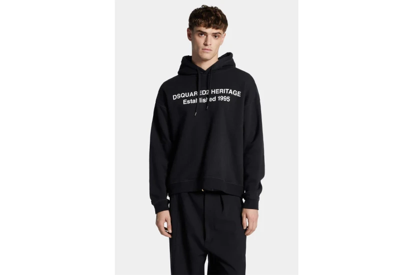 Dsquared2 Heritage Ανδρικό Φούτερ με Κουκούλα Μαύρο